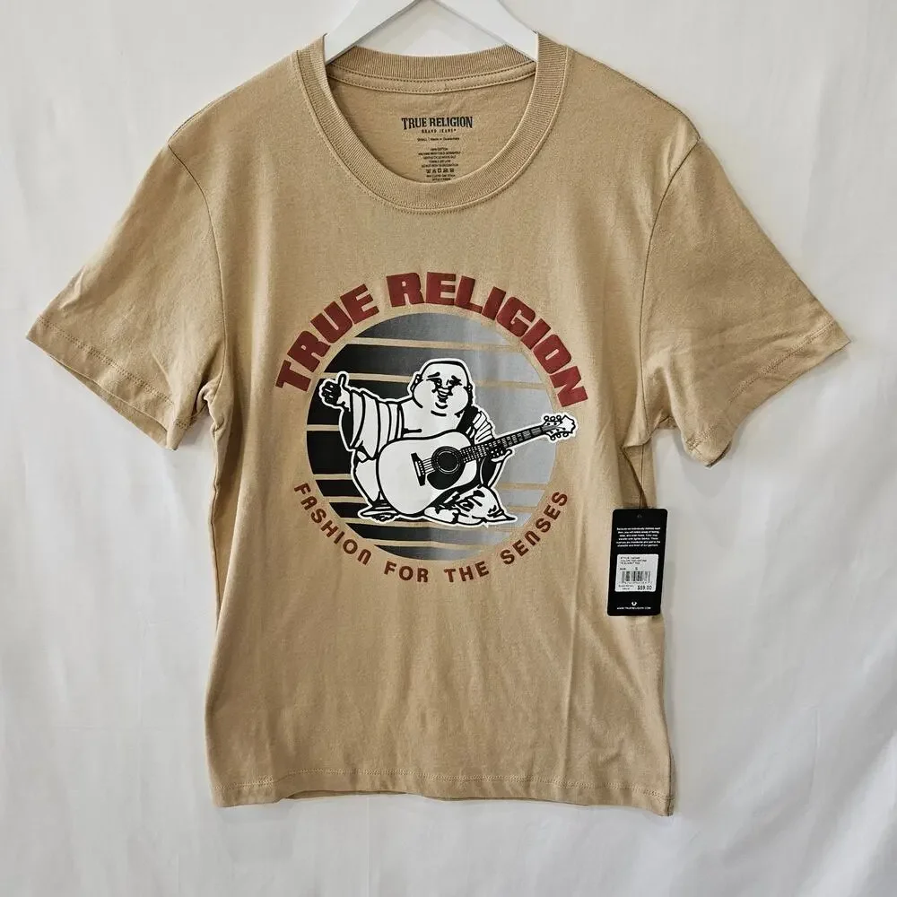 True Religion TR Sunset Tee Short Sleeve Shirt Beige Size Small